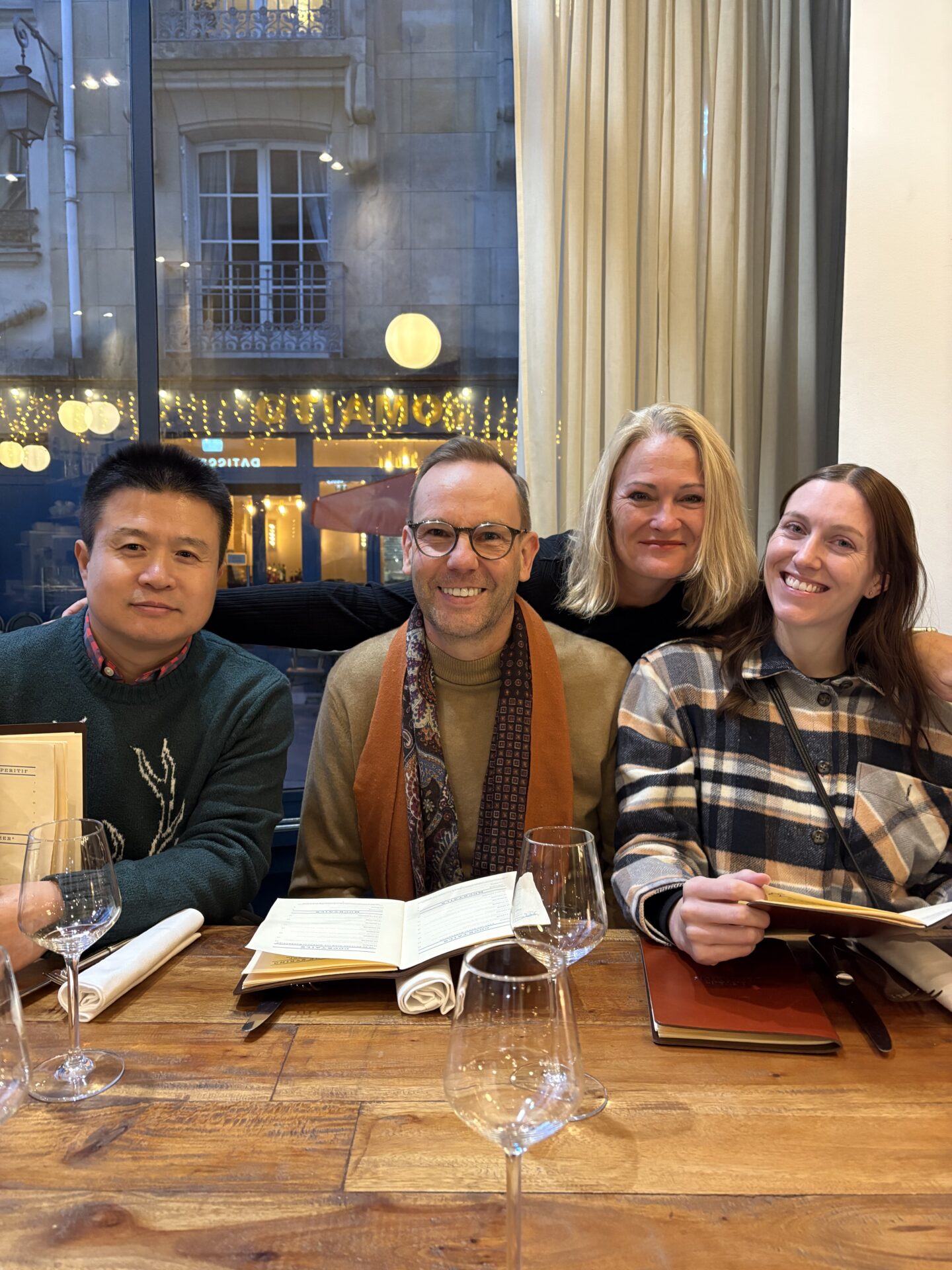 With crew at bistro des Lettres