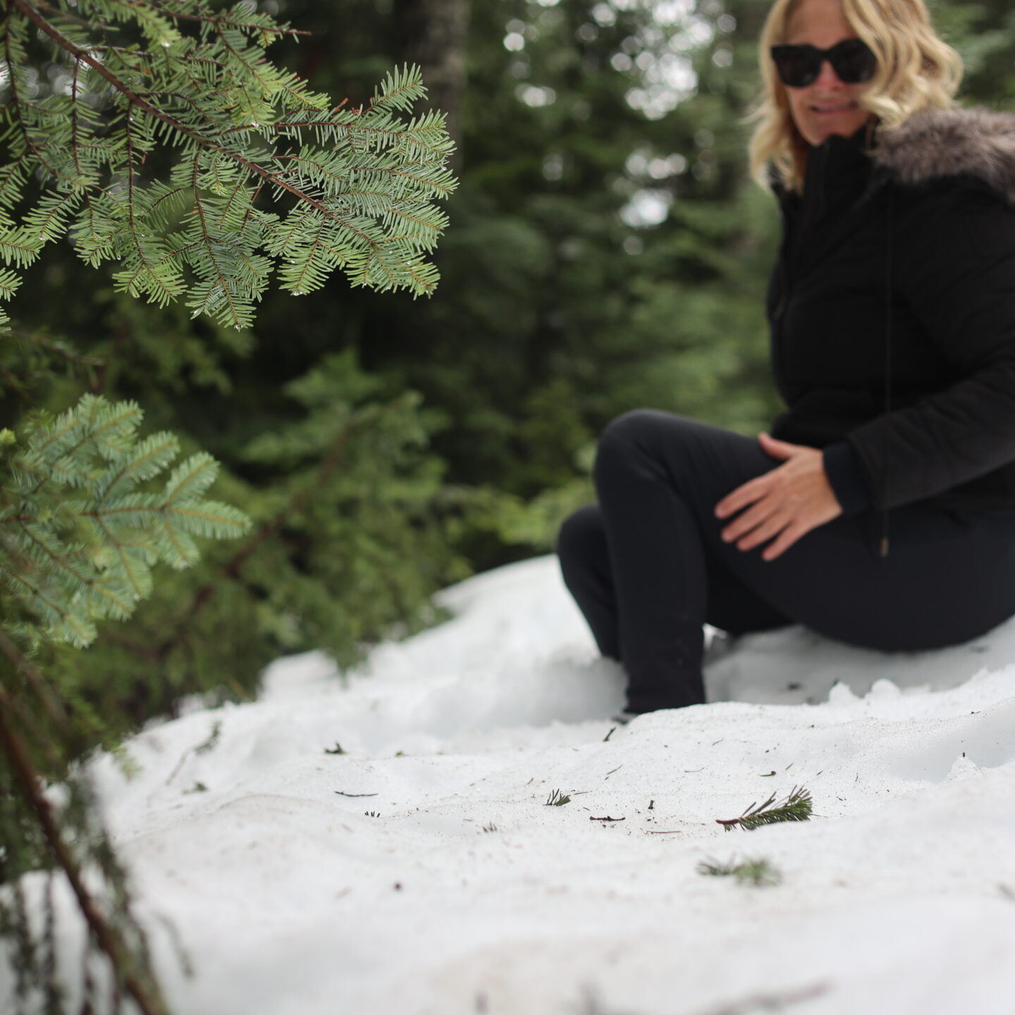 Nicole in the snow Grouse Mountain