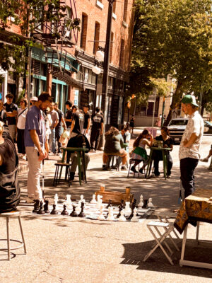 Playing chess in Gastown