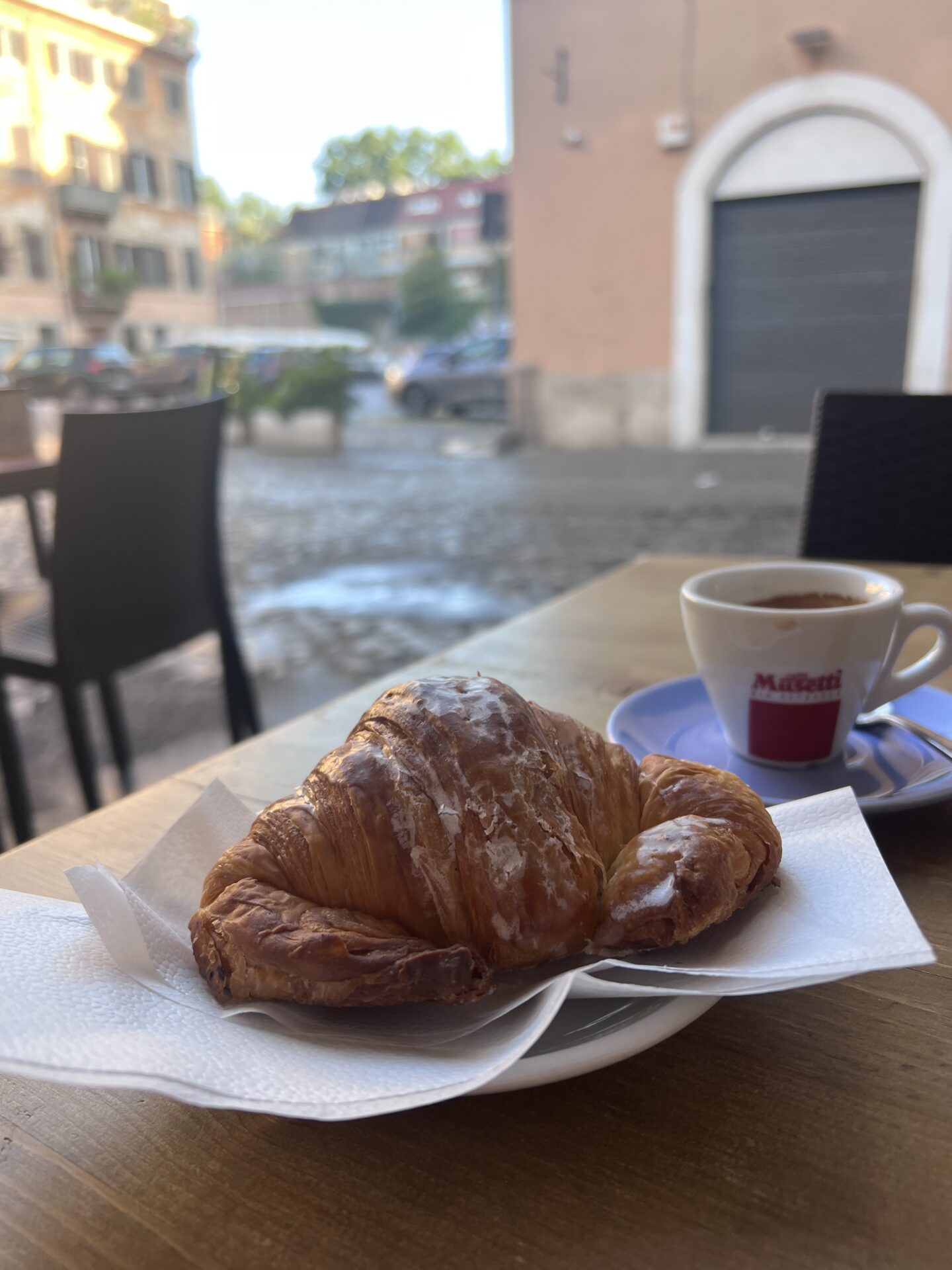 Coffee and Croissant in Rome