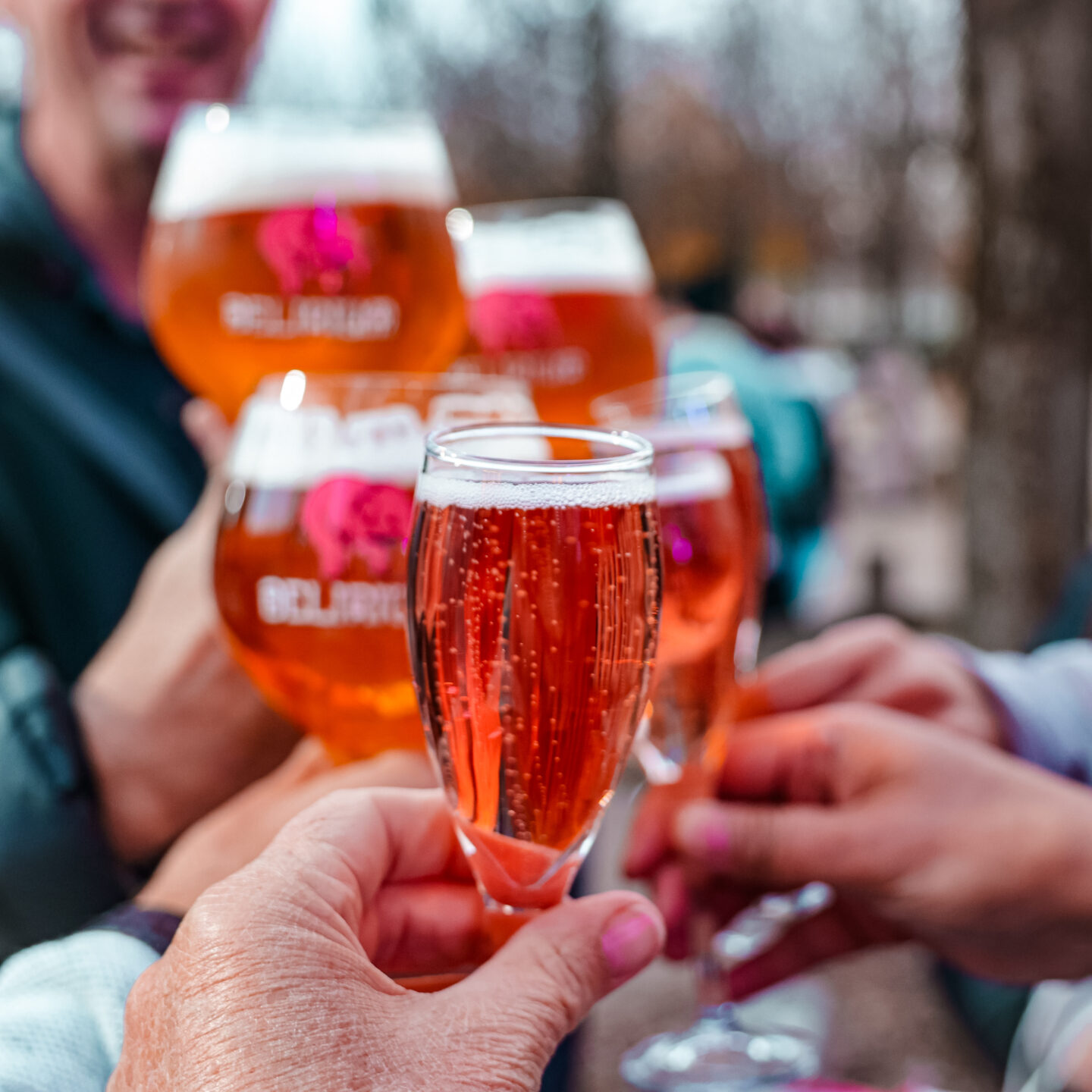 Tuileries Garden Christmas Markets a drink with crew