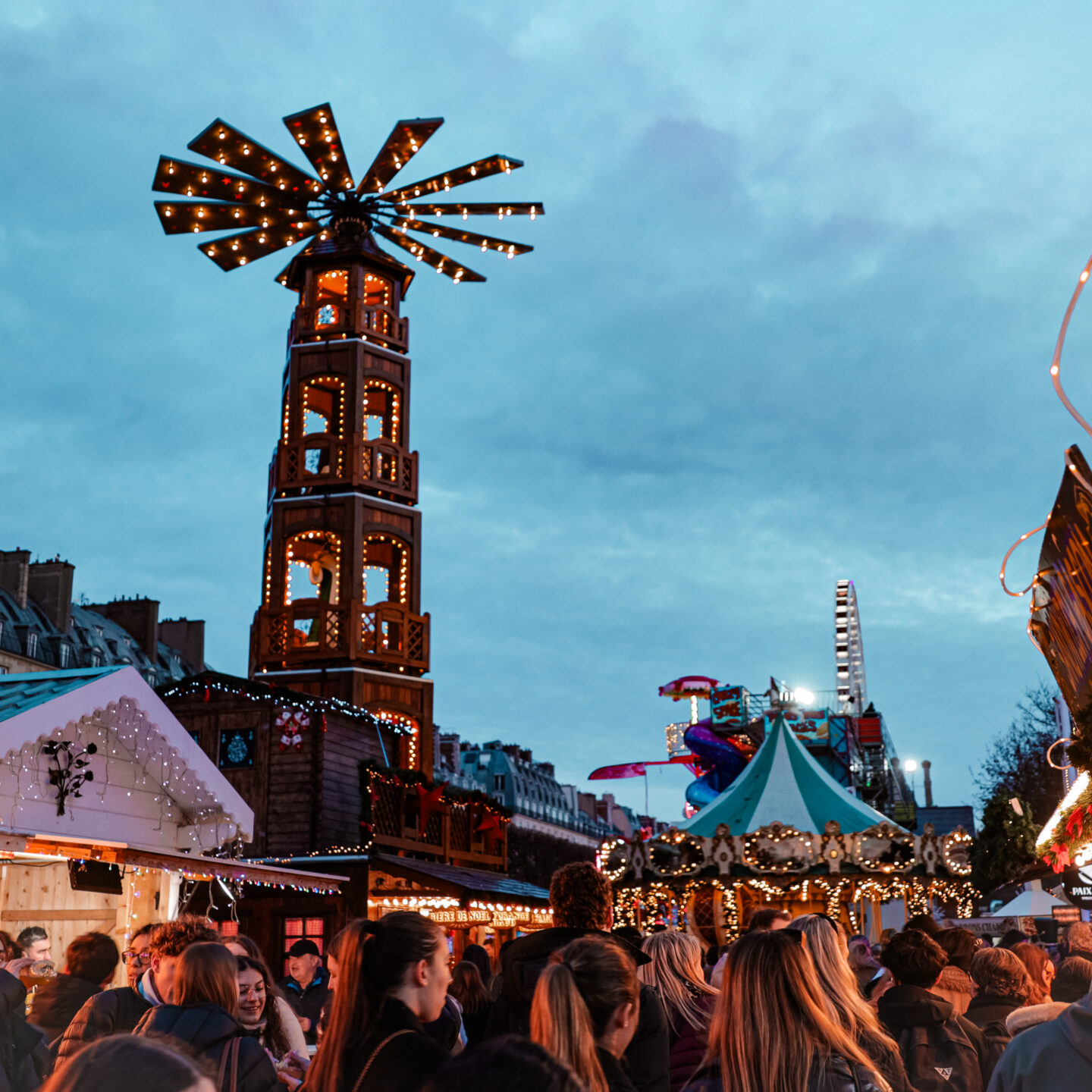 Christmas Market Scene in Paris