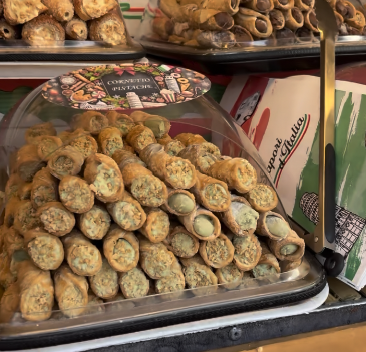 Italian pastries at Christmas Market in Paris